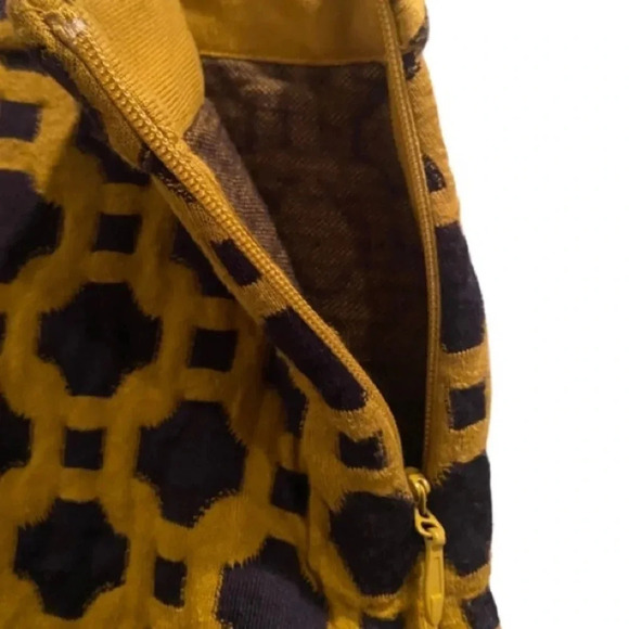 CHARLIE & ROBIN WOMENS MINI STRAIGHT SKIRT NAVY GOLD WINTER FALL BOTTOMS SIZE 0 - Picture 2 of 3